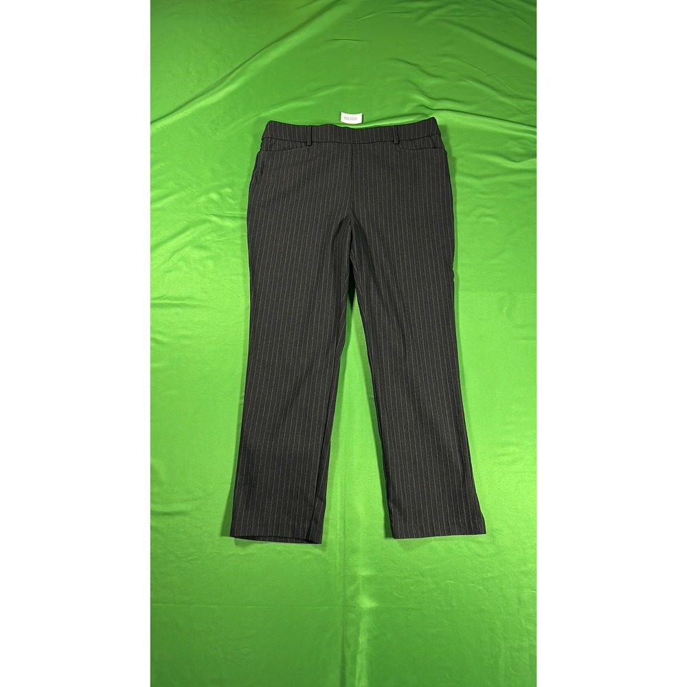 Rafaella Women's Pinstripe Dress Pants Size 16 Grey Professional Trousers